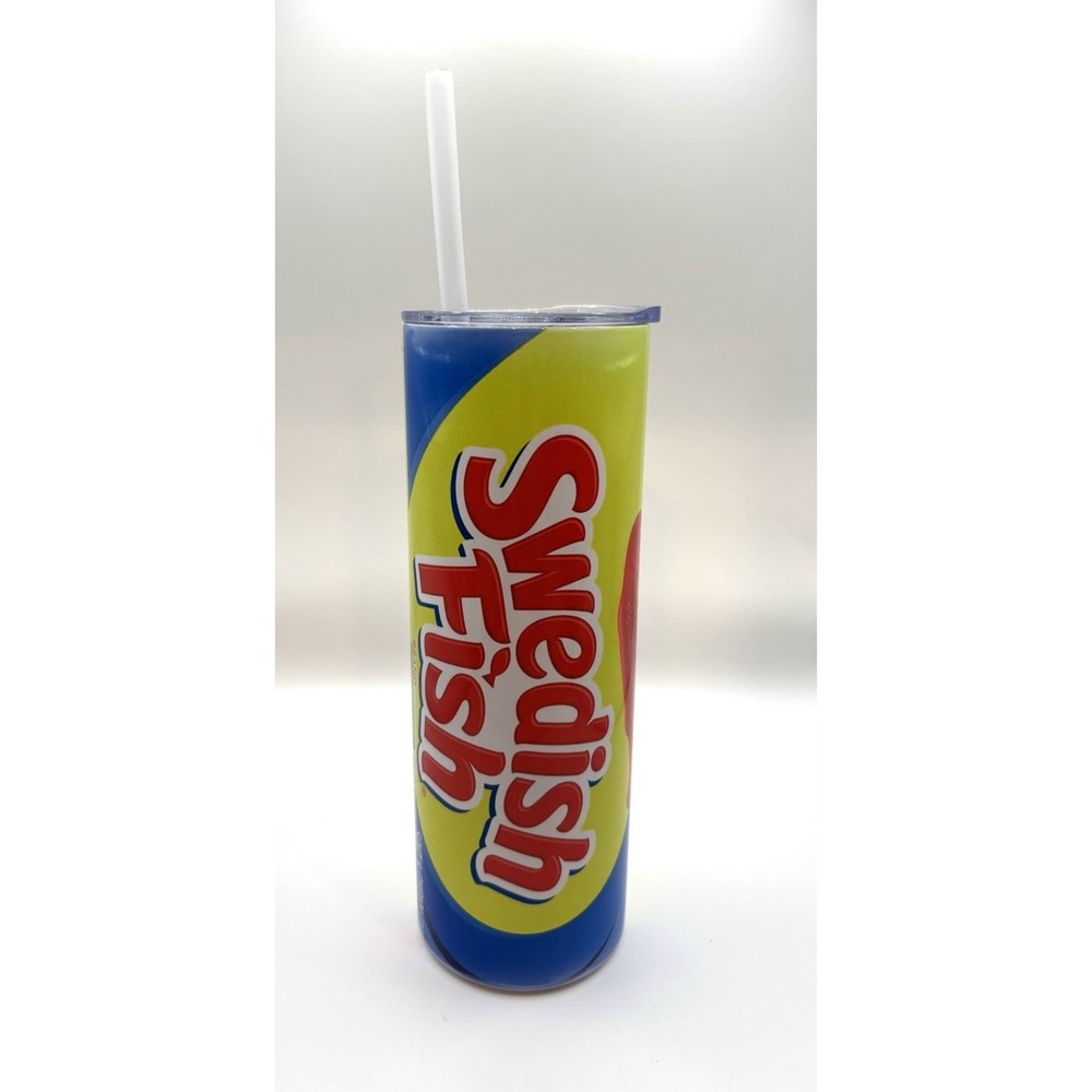 SWEDISH FISH 20oz Skinny Insulated Custom Tumbler Lid Straw